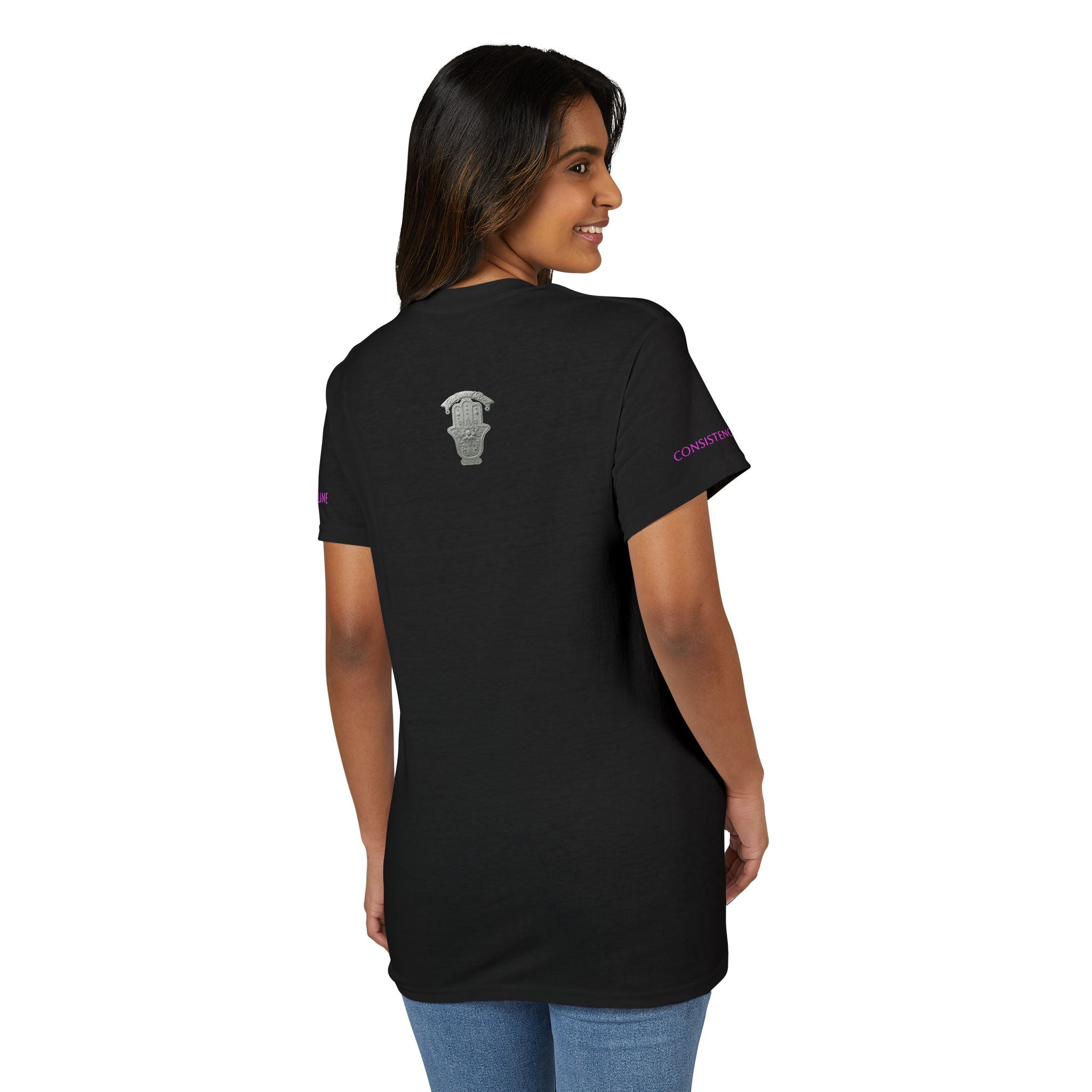 LOCK THE FUCK IN Graphic T‑Shirt — Bold Pink Logo Circle Design