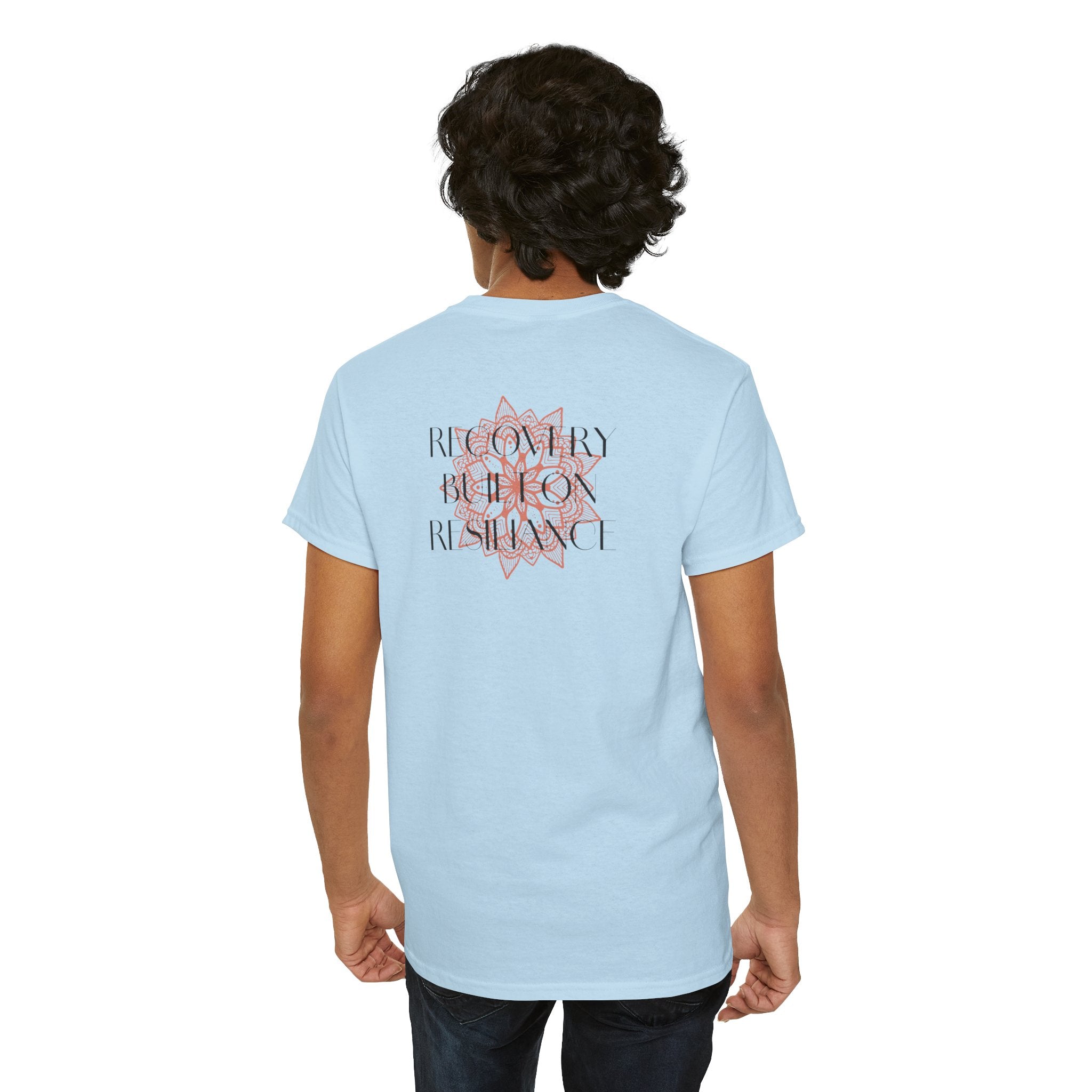Recovery Built on Resilience Tee — Minimal Lotus Graphic Motivational T‑Shirt