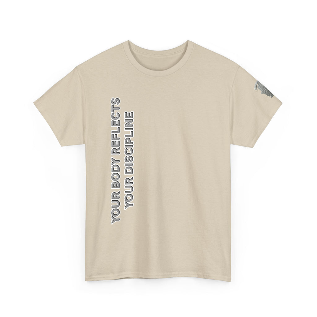 Motivational Fitness Tee — “Your Body Reflects Your Discipline” Training Shirt