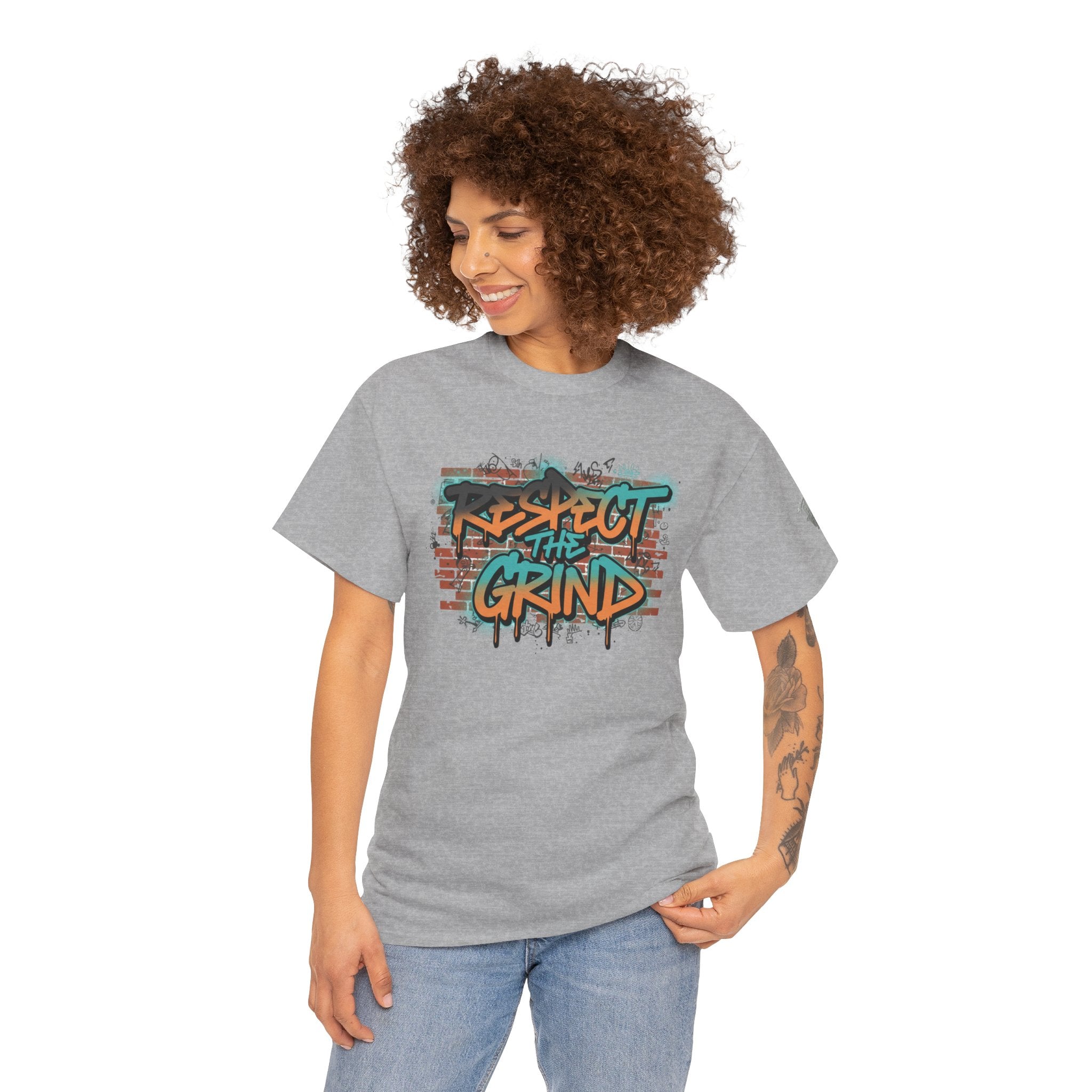Respect the Grind Graffiti Tee — Urban Motivational Streetwear T‑Shirt