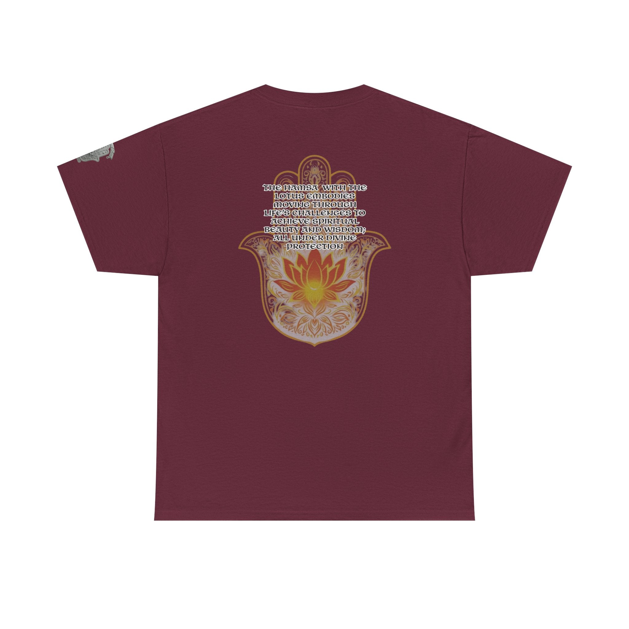 Hamsa Lotus T-Shirt — Spiritual Protection T-Shirt with Lotus and Hamsa Design