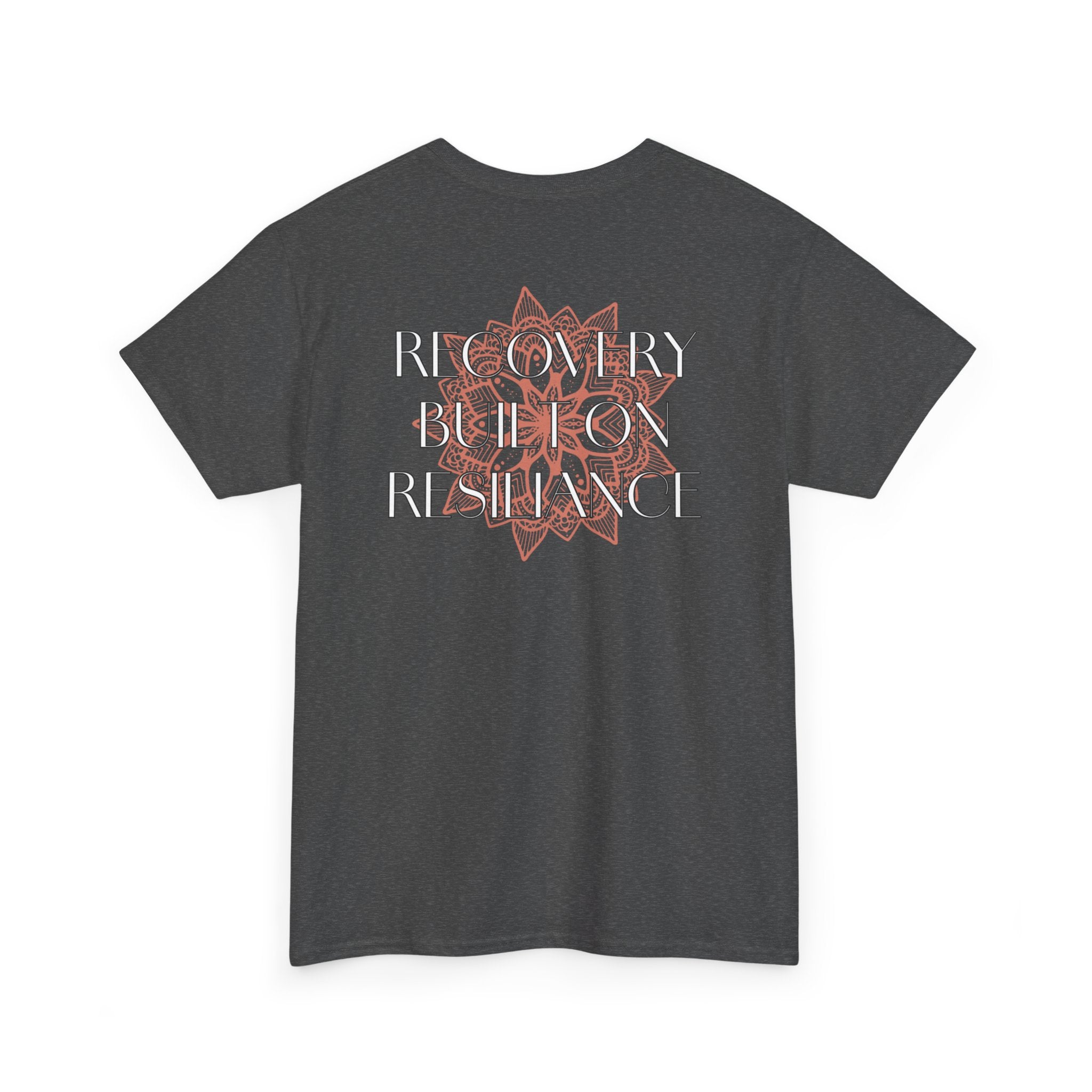 Recovery Built on Resilience Tee — Minimal Lotus Graphic Motivational T‑Shirt