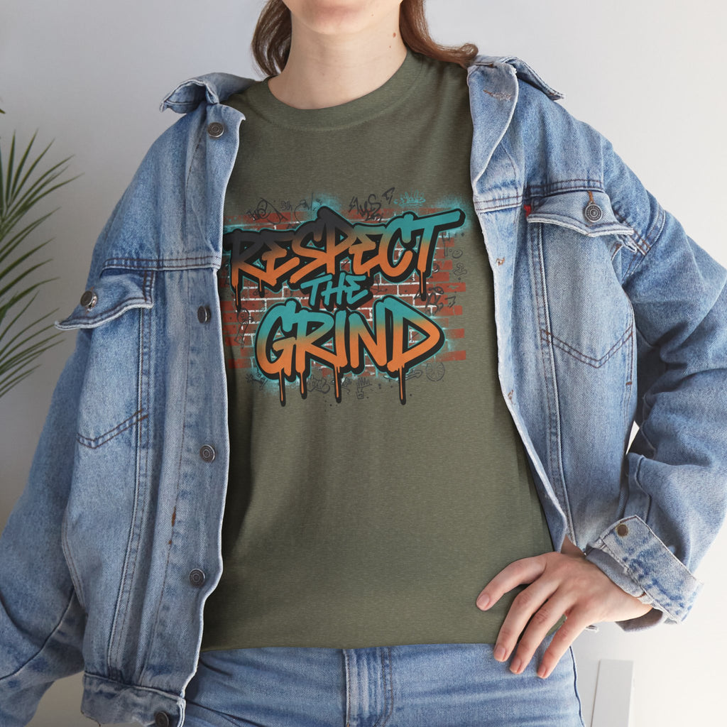 Respect the Grind Graffiti Tee — Urban Motivational Streetwear T‑Shirt