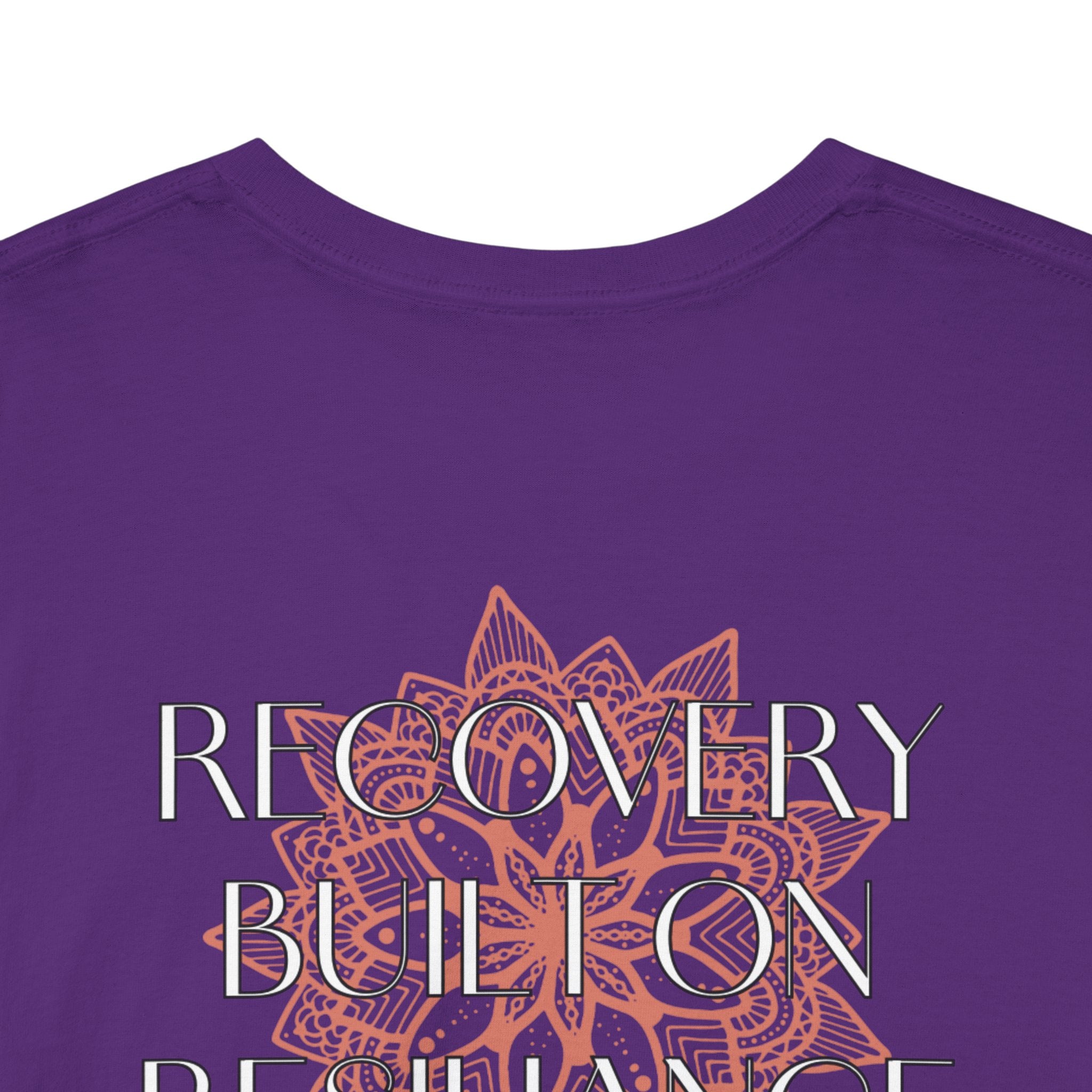 Recovery Built on Resilience Tee — Minimal Lotus Graphic Motivational T‑Shirt