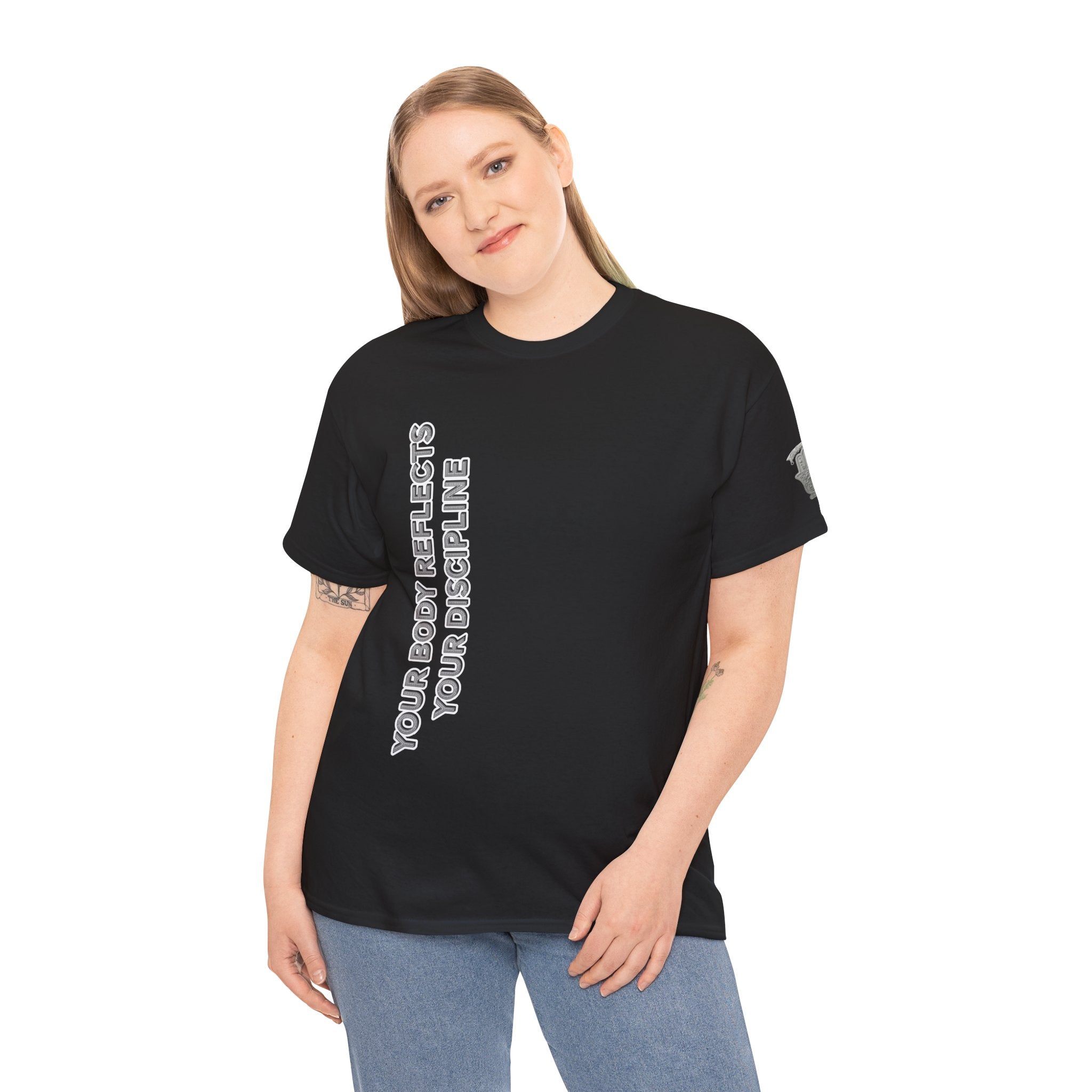 Motivational Fitness Tee — “Your Body Reflects Your Discipline” Training Shirt