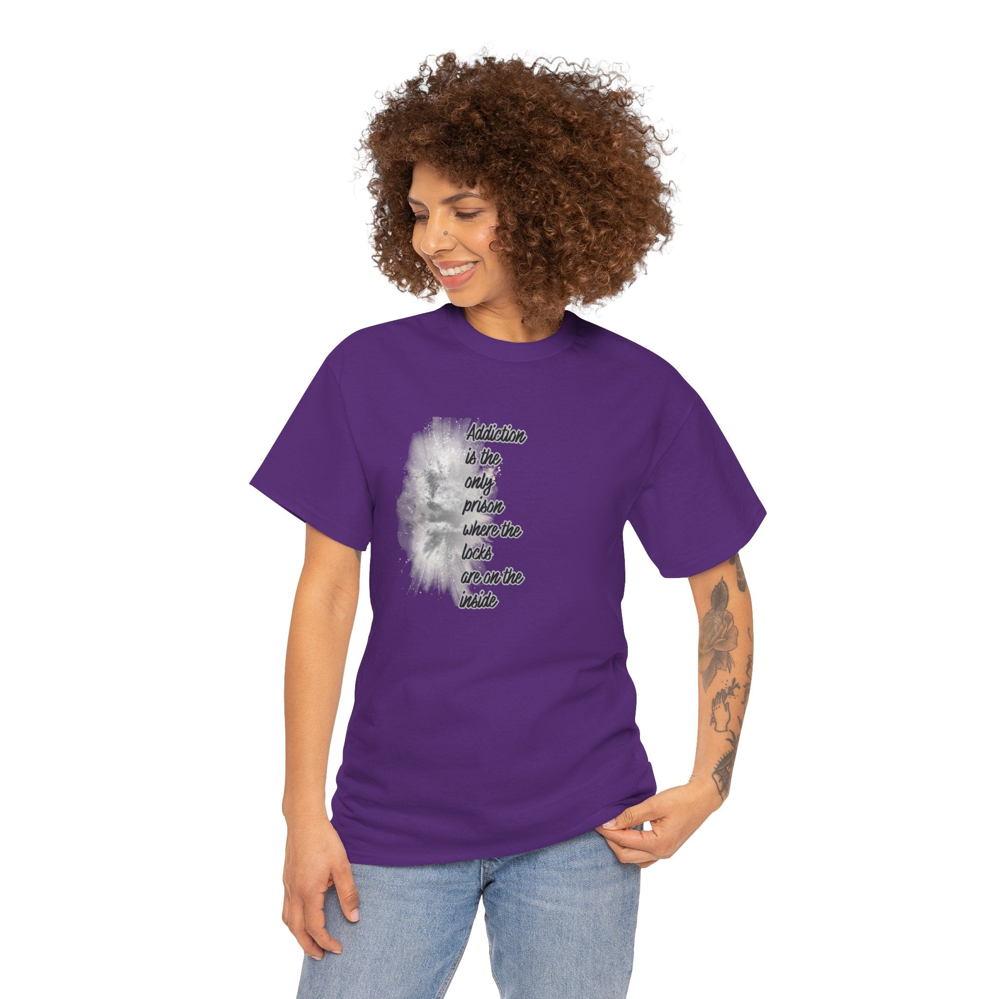 Addiction Is The Only Prison T-Shirt — Inspirational Recovery Tee