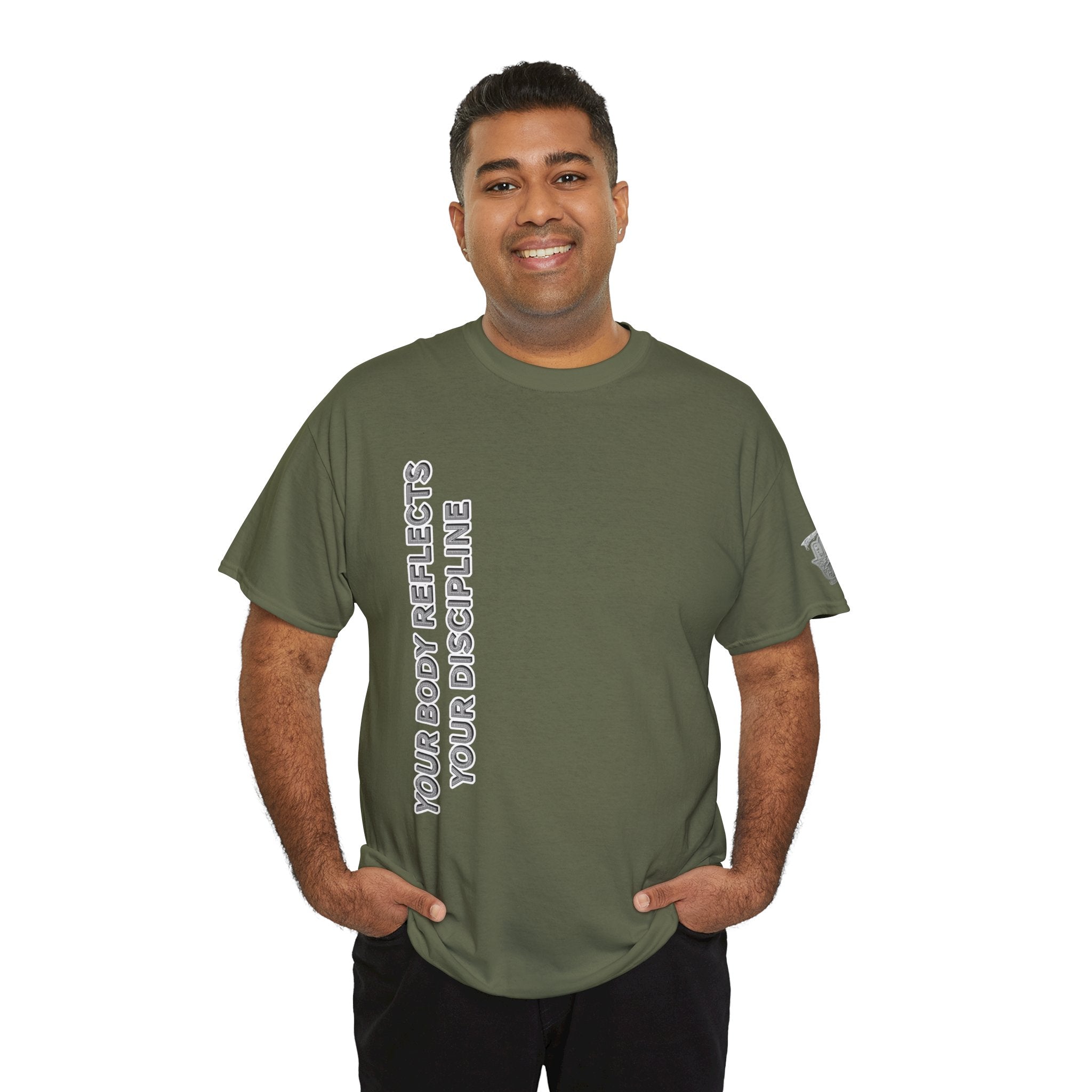 Motivational Fitness Tee — “Your Body Reflects Your Discipline” Training Shirt