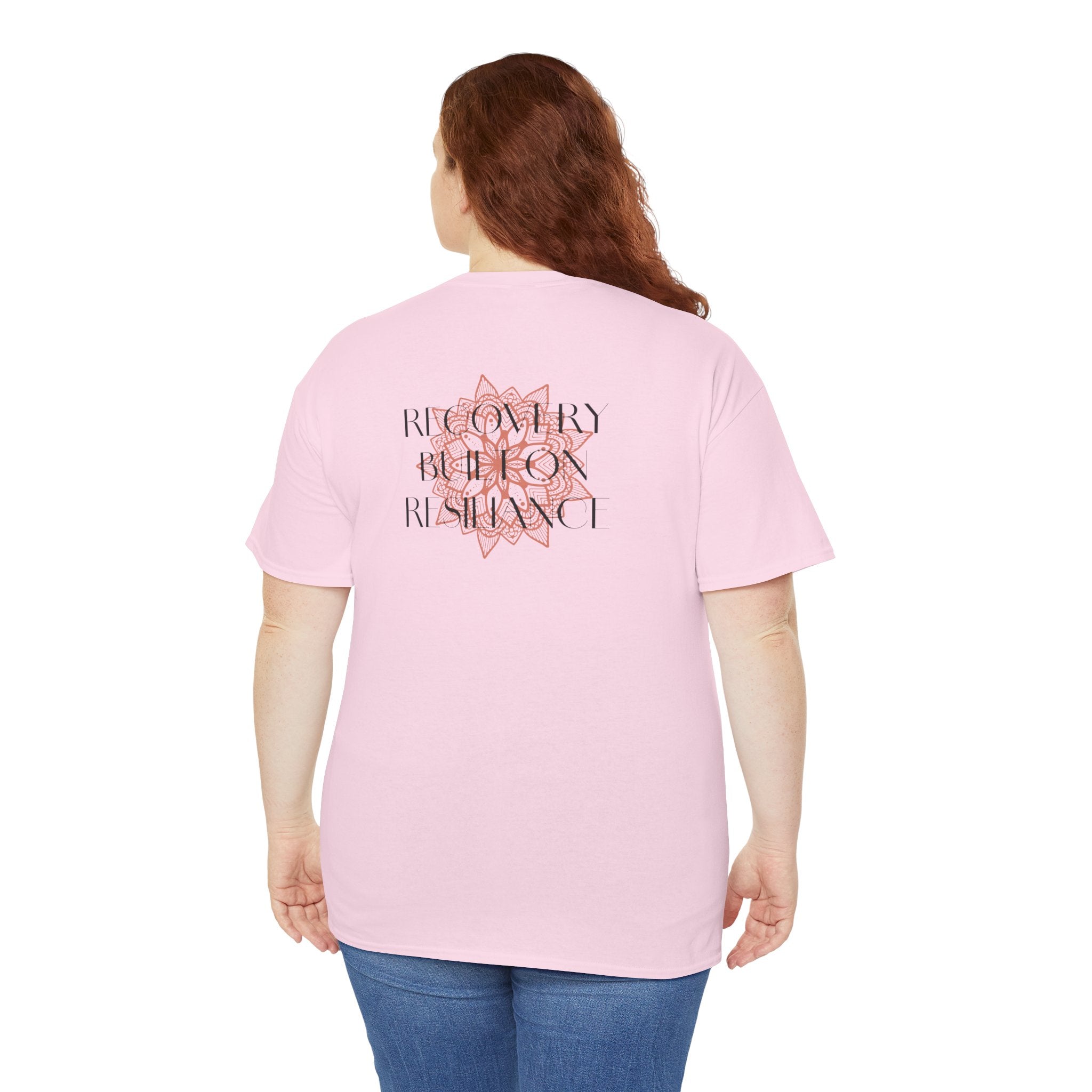 Recovery Built on Resilience Tee — Minimal Lotus Graphic Motivational T‑Shirt