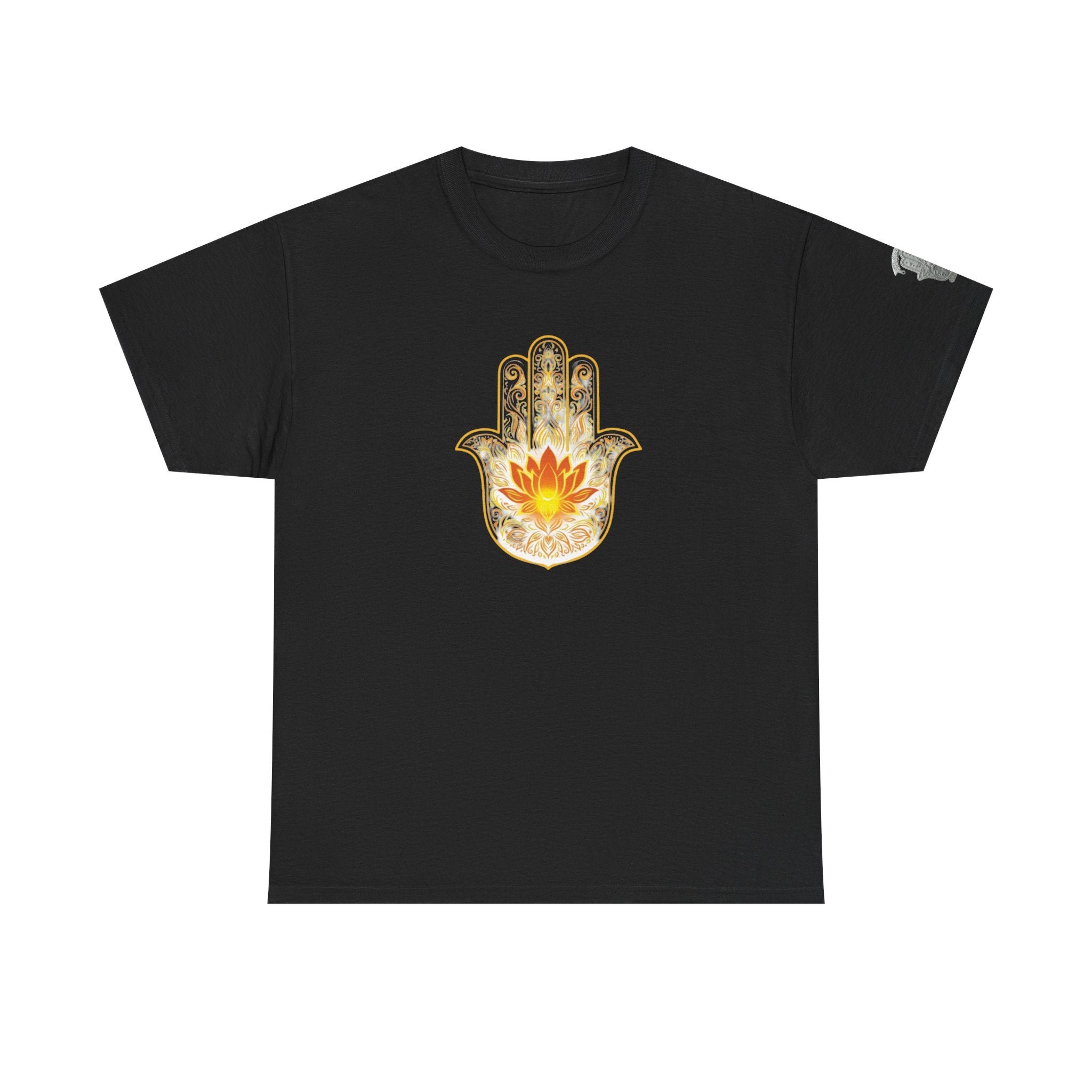 Hamsa Lotus T-Shirt — Spiritual Protection T-Shirt with Lotus and Hamsa Design