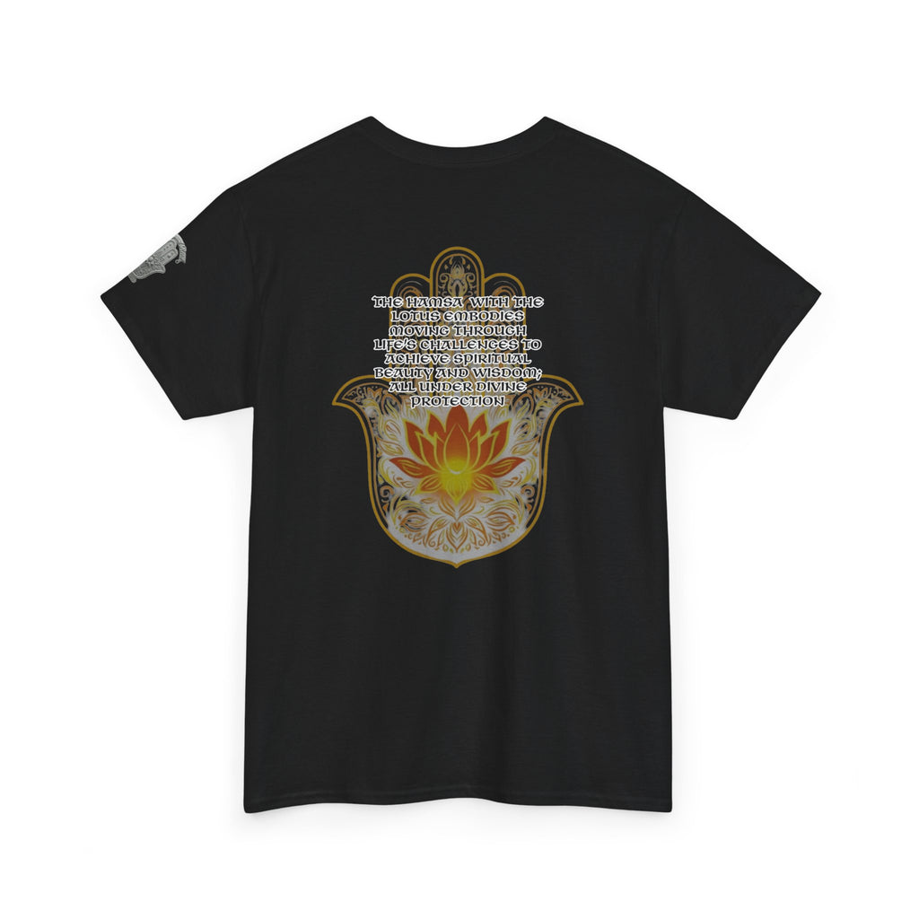 Hamsa Lotus T-Shirt — Spiritual Protection T-Shirt with Lotus and Hamsa Design