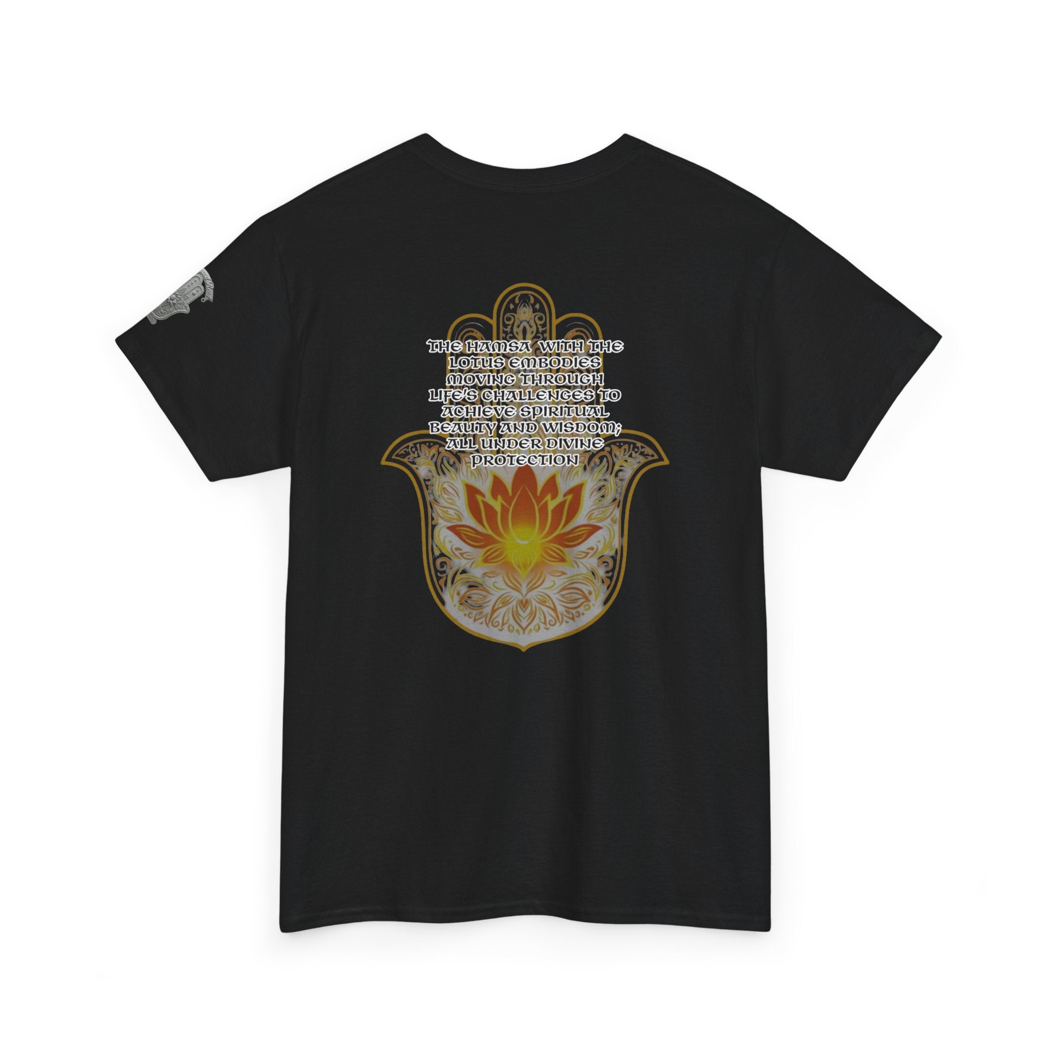 Hamsa Lotus T-Shirt — Spiritual Protection T-Shirt with Lotus and Hamsa Design