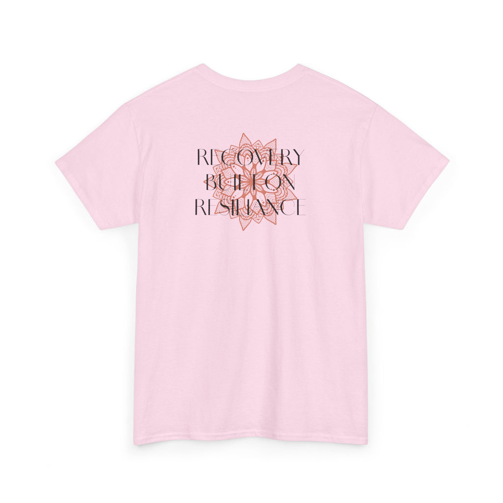 Recovery Built on Resilience Tee — Minimal Lotus Graphic Motivational T‑Shirt
