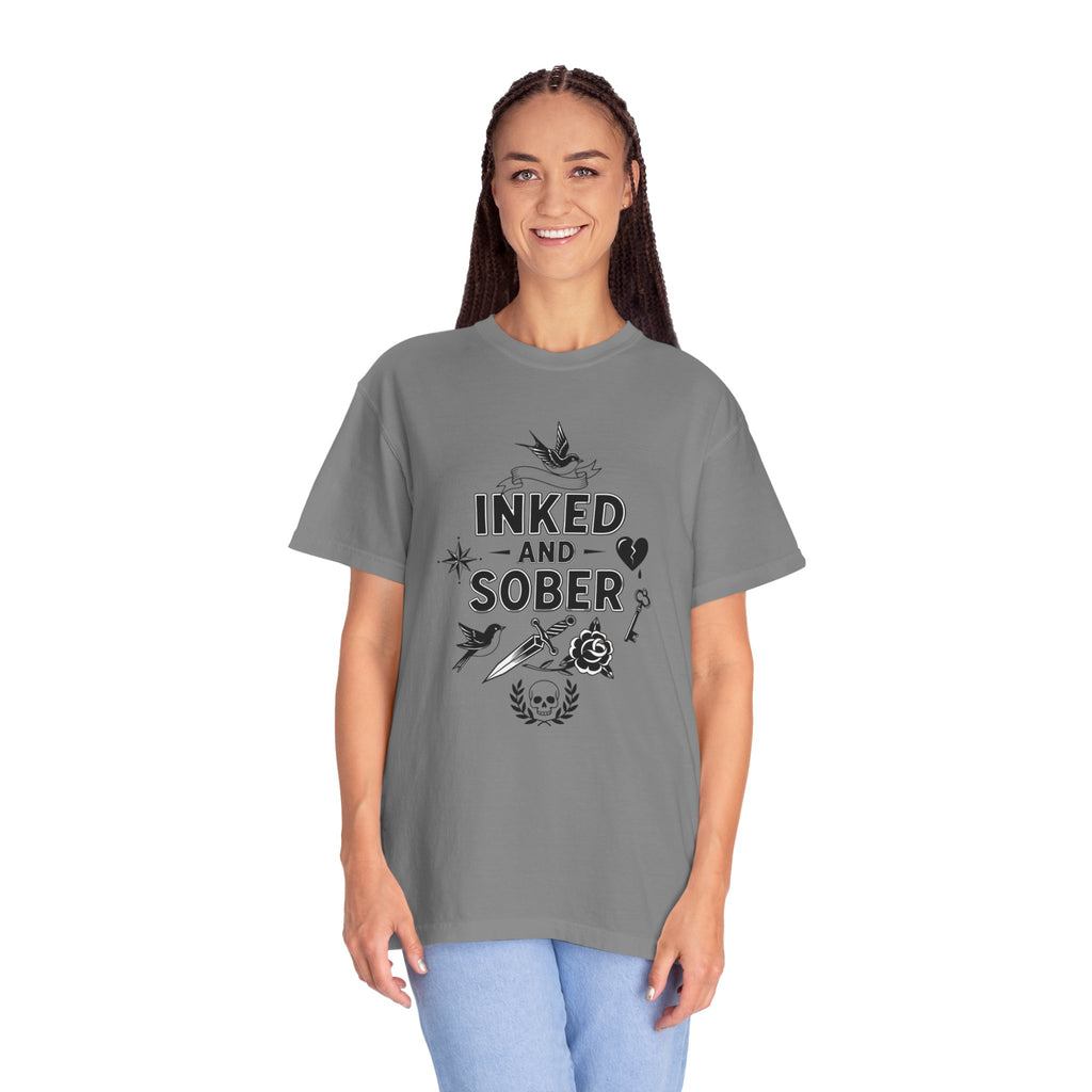 Inked and Sober T-Shirt — Tattoo Recovery Tee for Sobriety Support