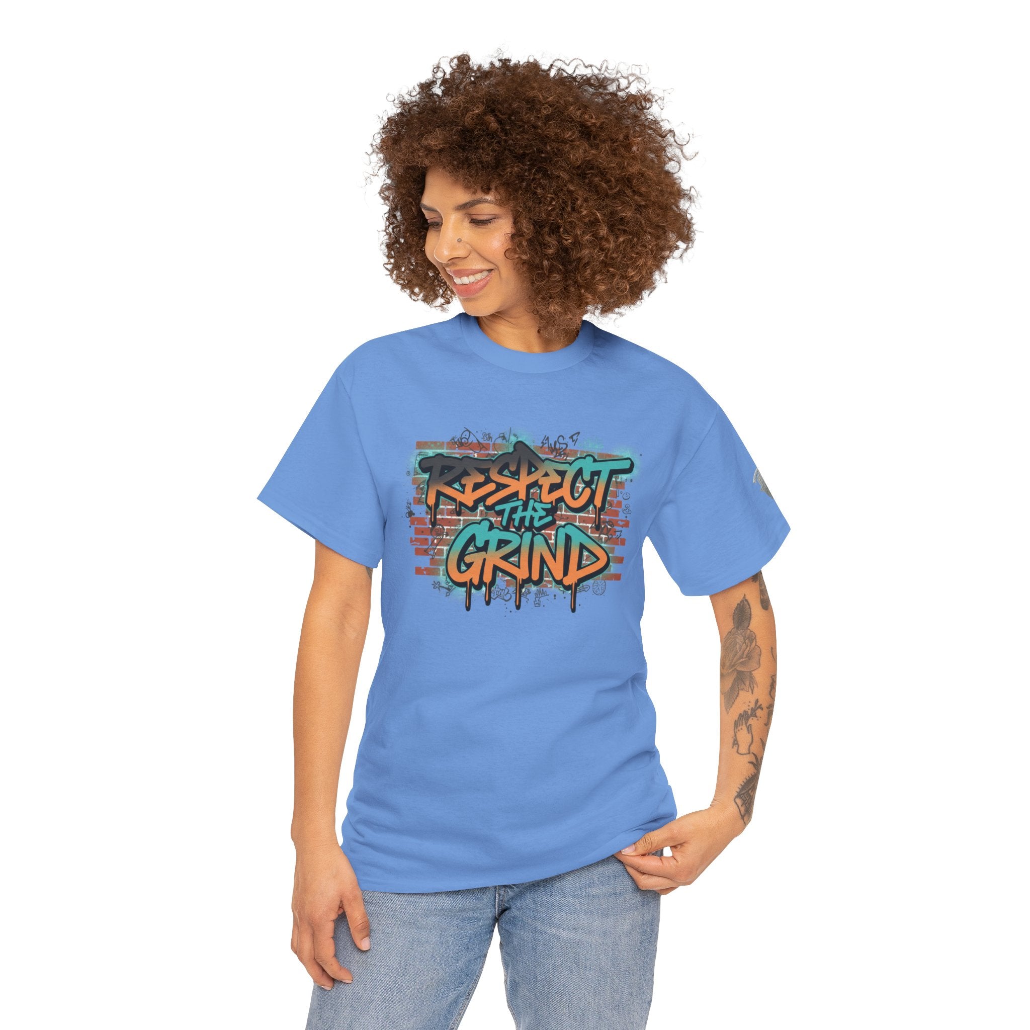 Respect the Grind Graffiti Tee — Urban Motivational Streetwear T‑Shirt