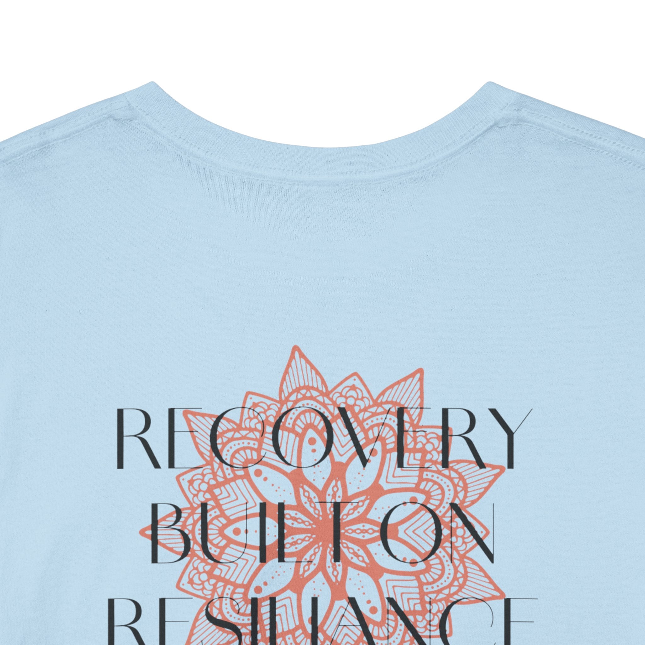 Recovery Built on Resilience Tee — Minimal Lotus Graphic Motivational T‑Shirt
